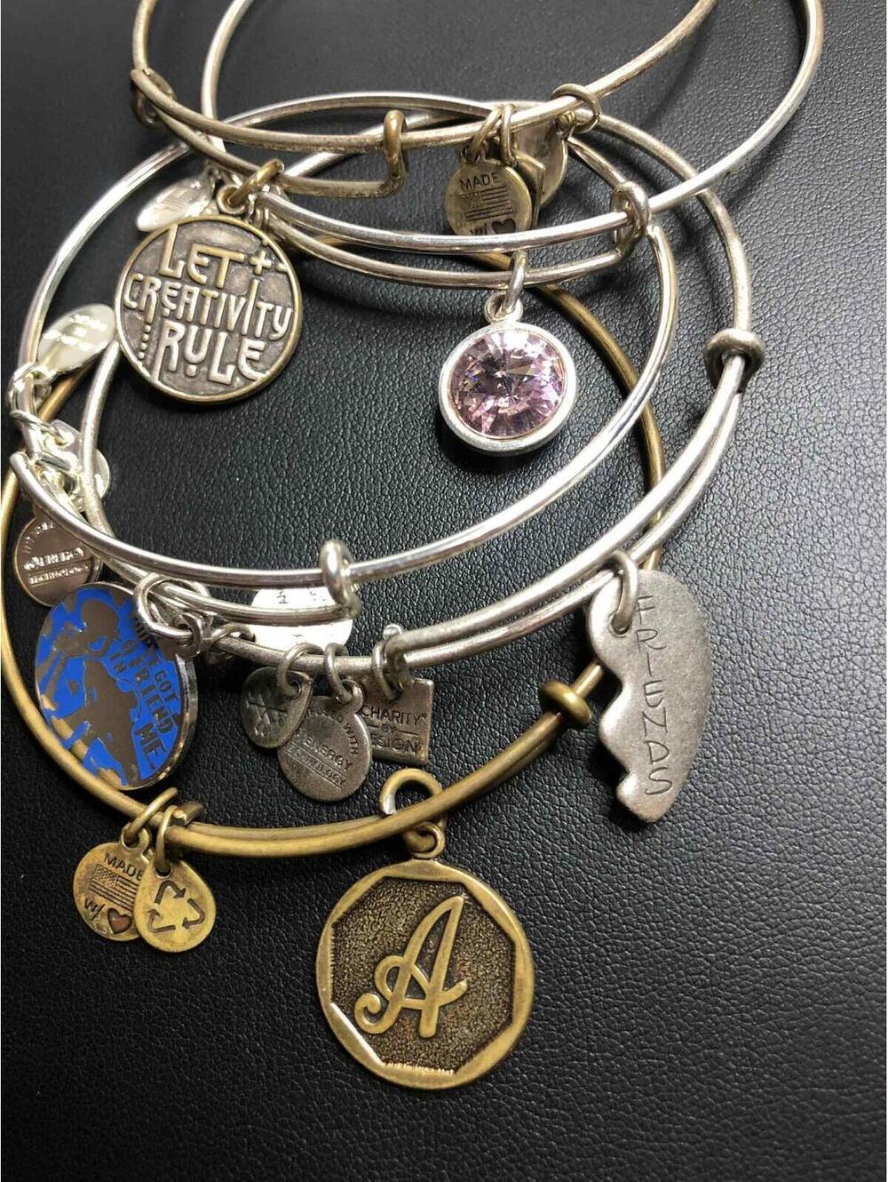 6155 Alex and Ani Lot of 5 bracelets Pink Crystal Toy story, "A" Creativity Rule